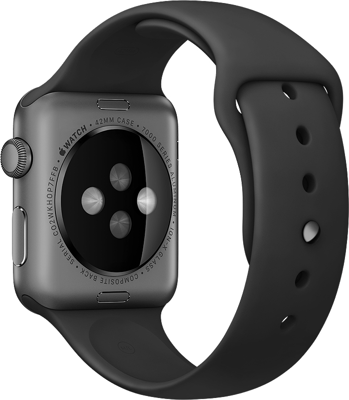 Apple watch sport 42mm space gray aluminum case with black sport band Clearance