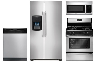 Frigidaire Stainless Steel Side-By-Side Refrigerator Appliance Package with Gas Range