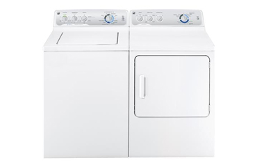 GE White Top Load Washer Laundry Package with Electric Dryer
