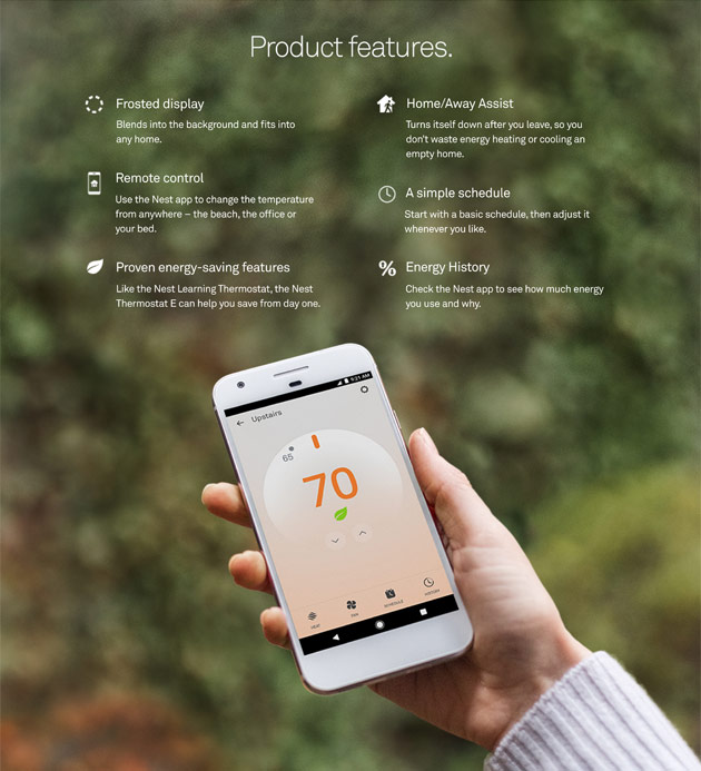 Nest White Thermostat E T4000ES