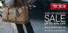 Tumi - End of Season Sale - Up to 40% Off. Expires: 5-23-12