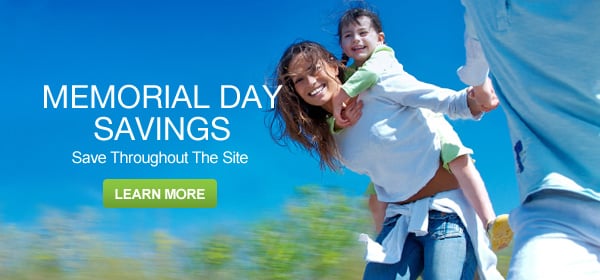 Memorial Day Savings - Save Throughout the Site