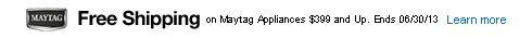 Free Shipping on Maytag Appliances $399 and Up