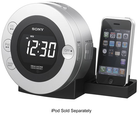 Sony CD Clock Radio For iPod And iPhone - ICF-CD3iPSIL