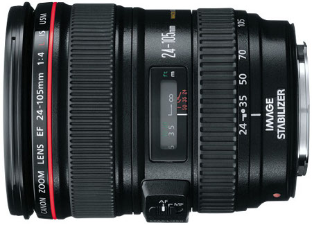 Canon Black EF 24-105MM F4L IS USM Standard Lens - 0344B002