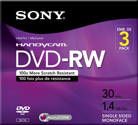 Sony 8cm DVD-RW Re-Recordable Media DVD - 3DMW30R2H