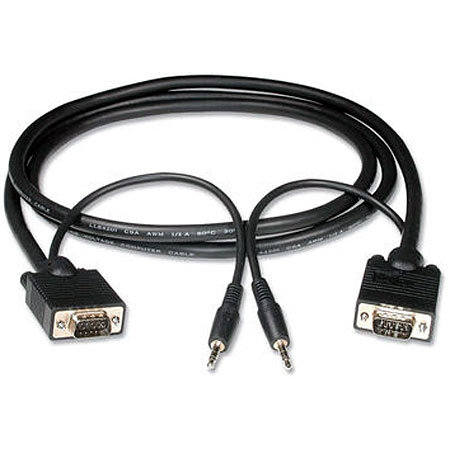 Cables To Go 12 Feet HD15 UXGA With 3.5mm Stereo Audio M-M Monitor Cable - 52112