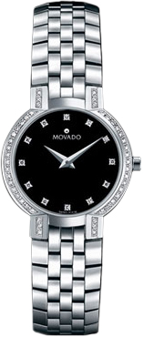 Movado Faceto Stainless Steel Diamond Ladies Watch - 605586