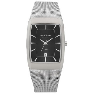 Skagen Silver Rectangular Case Men 's Watch - 690LSSM