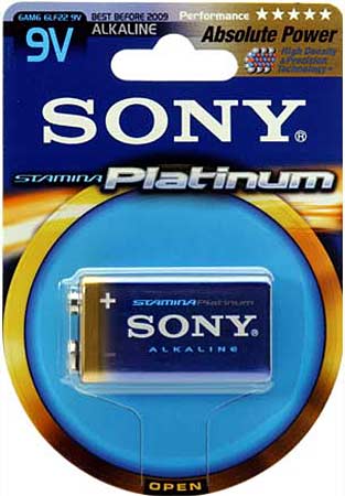 Sony 9V Stamina Platinum Alkaline Battery - 6AM6PTB1A