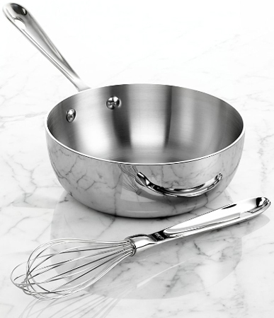 All-Clad Stainless Steel 2 Qt Saucier Pan And Whisk - 8701004438