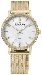 Skagen Gold And White Mother Of Pearl Womens Watch - 922SGGG