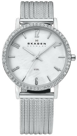 Skagen Silver And White Mother Of Pearl Womens Watch - 922SSSS