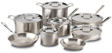 All-Clad D5 Brushed Stainless Steel 14 Piece Cookware Set - BD005714
