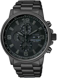 Citizen Eco-Drive Black Nighthawk Mens Watch - - CA0295-58E