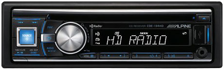 Alpine Single DIN CD/HD Radio Receiver - CDE-134HD
