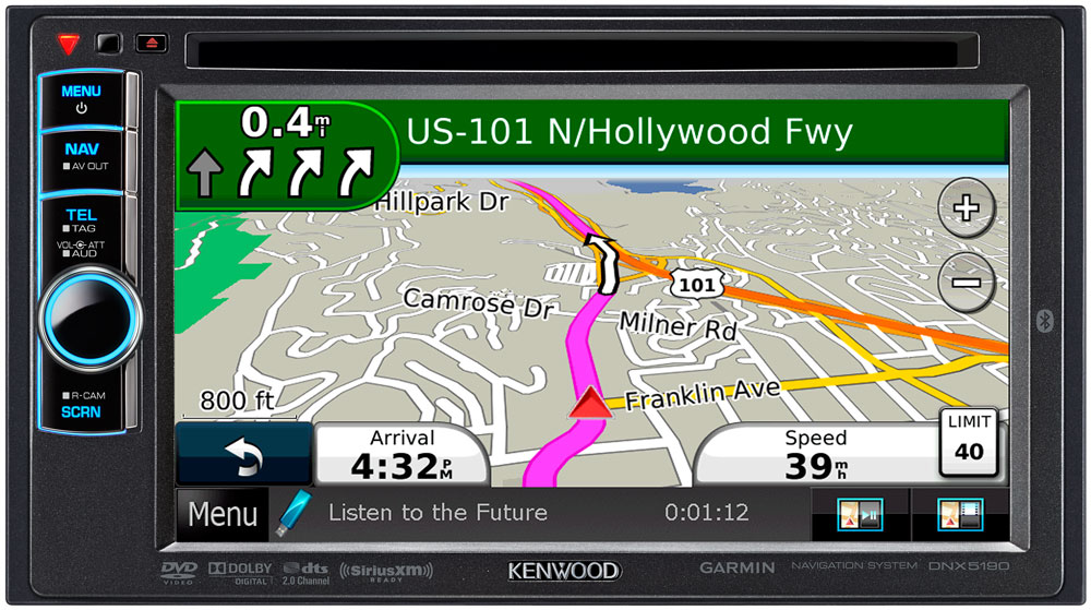 Kenwood In-Dash Double-DIN Navigation DVD Receiver - DNX5190