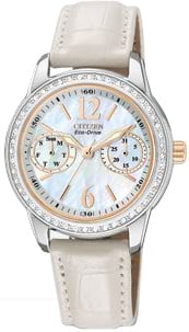 Citizen Eco-Drive Silhouette Crystal Mother Of Pearl Dial Women - FD1036-09D