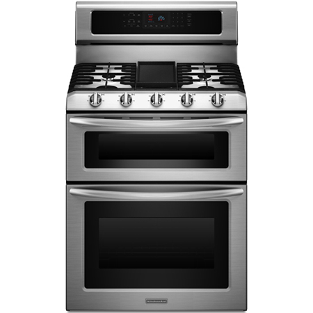 KitchenAid 30 ' KGRS505 Stainless Steel Freestanding Gas Double Oven - KGRS505SS
