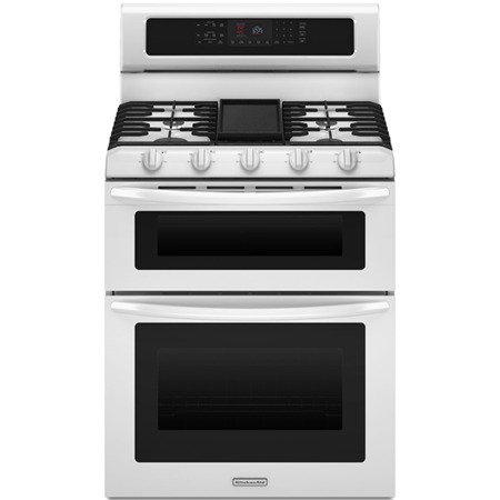 KitchenAid 30 ' KGRS505 White Freestanding Gas Double Oven - KGRS505WH