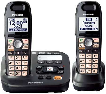 Panasonic KX-TG6592T Black Expandable Digital Cordless Answering System - KX-TG6592T