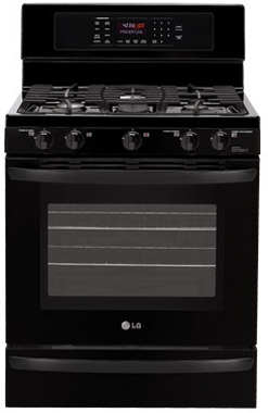 LG Large Capacity Free Standing Black Gas Range - LRG3095SB