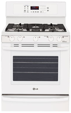 LG Large Capacity Free Standing White Gas Range - LRG3095SW