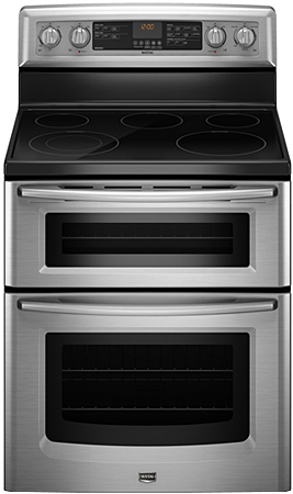 Maytag Gemini Stainless Steel Freestanding Electric Double Oven Range - MET8665XS
