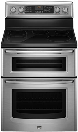 Maytag Gemini Stainless Steel Freestanding Electric Double Oven Range - MET8775XS