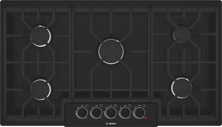 Bosch 500 Series 36" NGM5664UC Black Gas Cooktop - NGM5664UC