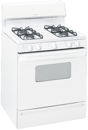 GE Hotpoint 30 ' Free-Standing White Gas Range - RGB526DETWW