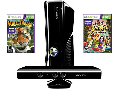 Microsoft Xbox 360 Slim 4GB Kinect Holiday Bundle Video Game System - S4G086