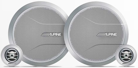 Alpine Type R Series 7 ' Component 2 Way Silver Marine Speakers - SPR-M70