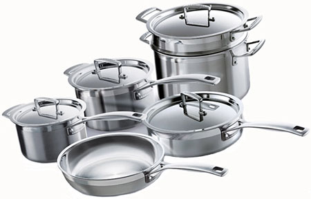 Le Creuset 10-Piece Tri-Ply Stainless Steel Cookware Set - SSC10110P
