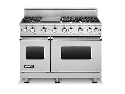 Viking 48 ' 6 Sealed Burner Stainless Steel Freestanding Gas Range - VGCC5486G