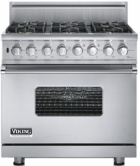 Viking 36 ' Custom Sealed Burner Stainless Steel Gas Range - VGSC5364QCWBR