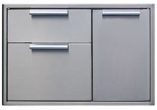 DCS Brushed Stainless Steel Outdoor Grill Built In Access Drawers - ADR136