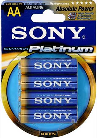 Sony AA 4 Pack Stamina Platinum Alkaline Batteries - AM3PTB4A