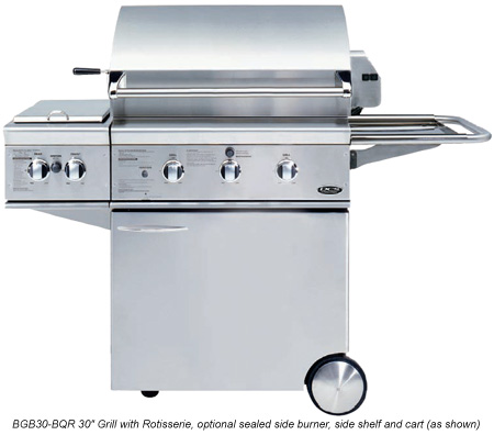 DCS 30" Professional LP Barbeque Grill Without Cart- Stainless Steel Finish - BGB30-BQR-L