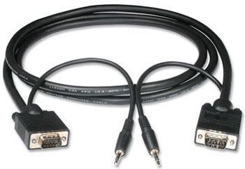 Cables To Go 52114 25 Feet HD15 UXGA + 3.5mm Stereo Audio M/M Monitor Cable - 52114
