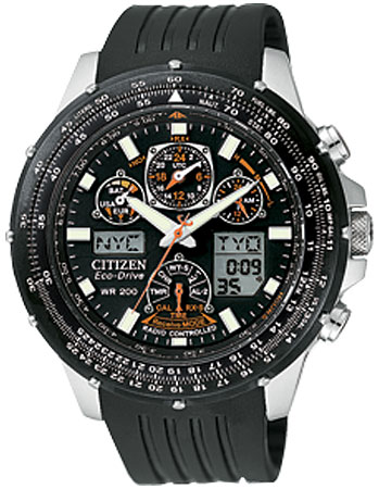 Citizen Eco-Drive Skyhawk A-T Black Dial Mens Watch - JY0000-02E