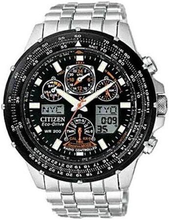 Citizen Eco-Drive Skyhawk A-T Black Dial Mens Watch - JY000053E