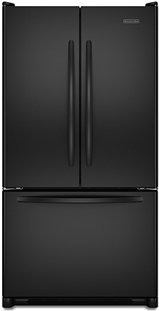 KitchenAid Counter Depth Bottom Mount Black Refrigerator - KBFS20EVBL