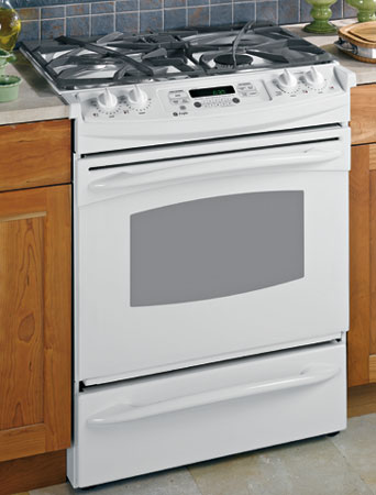 GE Profile 30 ' PGS908DEPWW White Slide-In Gas Range - PGS908DEPWW