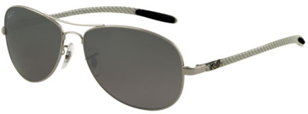 Ray-Ban Aviator RB8301 Carbon Fiber Polarized Mirror Unisex Sunglasses - RB8301 004/N8
