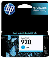 HP 920 Cyan Officejet Ink Cartridge - CH634AN140 HP 920 Cyan Officejet Ink Cartridge - CH634AN140