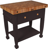 John Boos American Heritage Collection Jasmine Block Cutting Board Table - JASMN48243-2D-S-BK