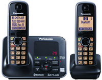 Panasonic Black Link-To-Cell Bluetooth Digital Cordless Phone System - KX-TG7622B