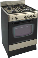 Avanti 20 ' Gas Free Standing Range- Black and Stainless - DG201BS