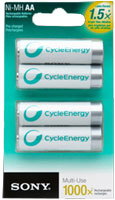 Sony AA Rechargeable Batteries 4 Pack - NHAAB4RN